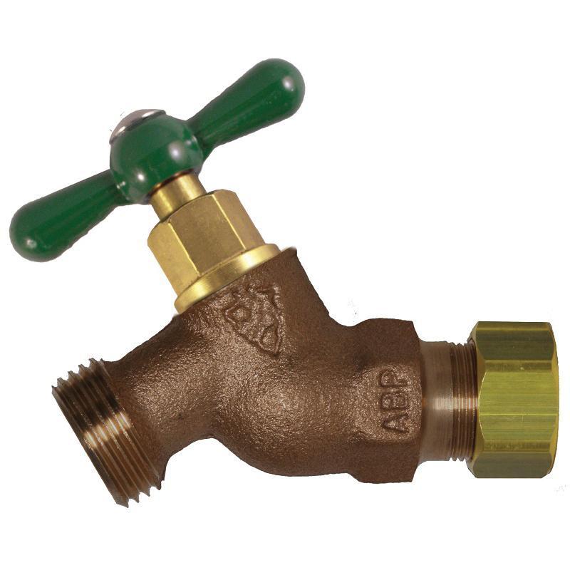 Arrowhead Brass 254CCLF Brass Lead Free Hose Bibb, 1/2 inch x 3/4 inch, Copper Compression x Hose Threaded