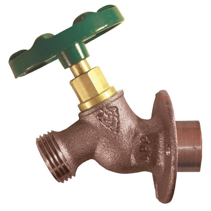 Arrowhead&reg; 255SW Heavy Duty Red Brass Solid Flanged Sill-Faucet, 1/2 inch x 3/4 inch, Sweat x Hose; 36/Master Pack