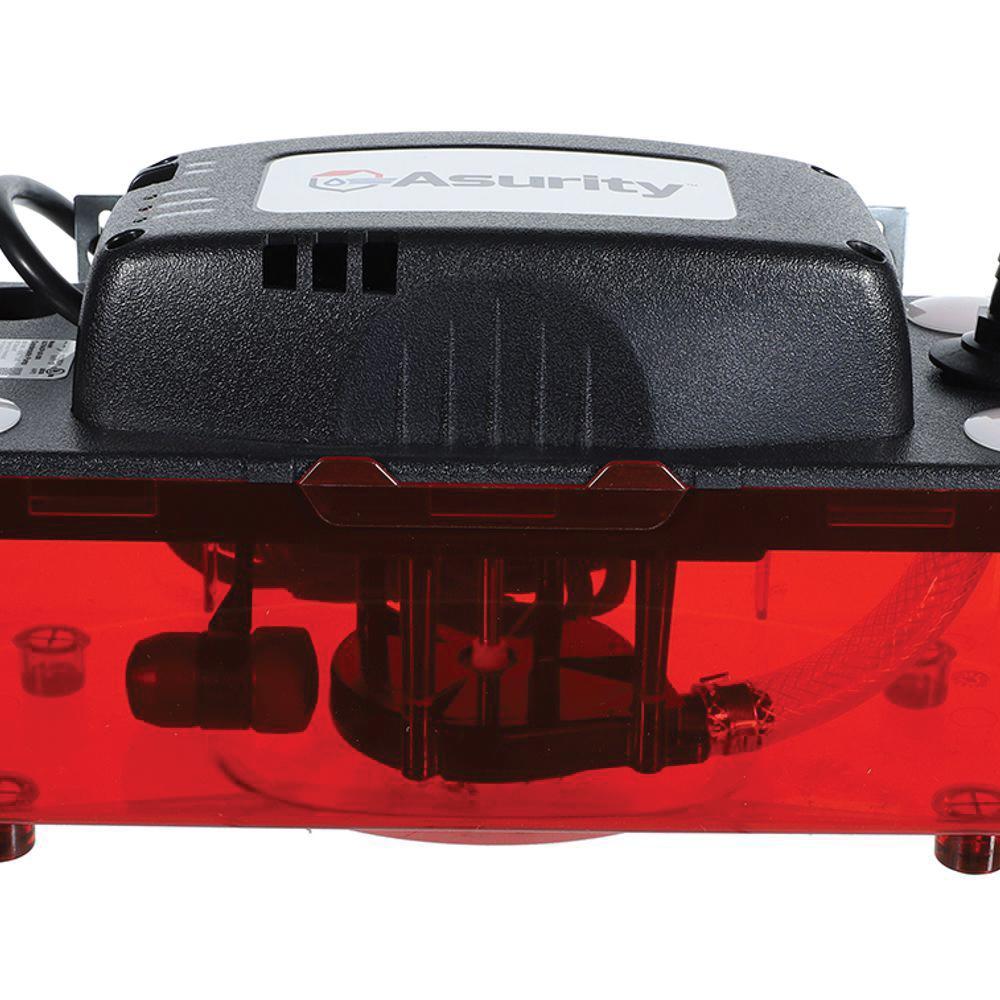 Asurity™ ULTRACP Series ULTRACP-22-230 Condensate Pump, 230 V, 1 A, 1/30 hp, 132 gph, Red Translucent