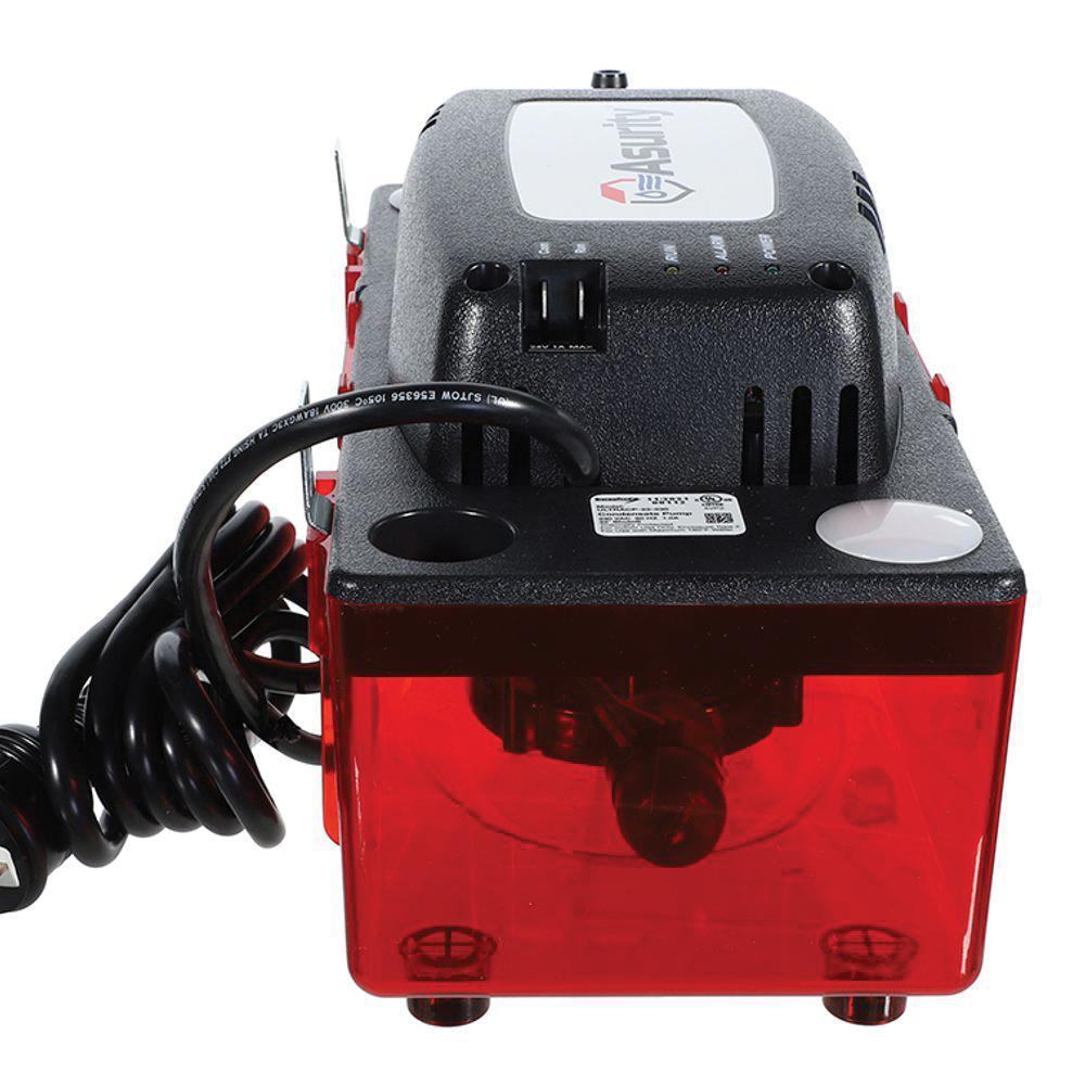 Asurity™ ULTRACP Series ULTRACP-22-230 Condensate Pump, 230 V, 1 A, 1/30 hp, 132 gph, Red Translucent
