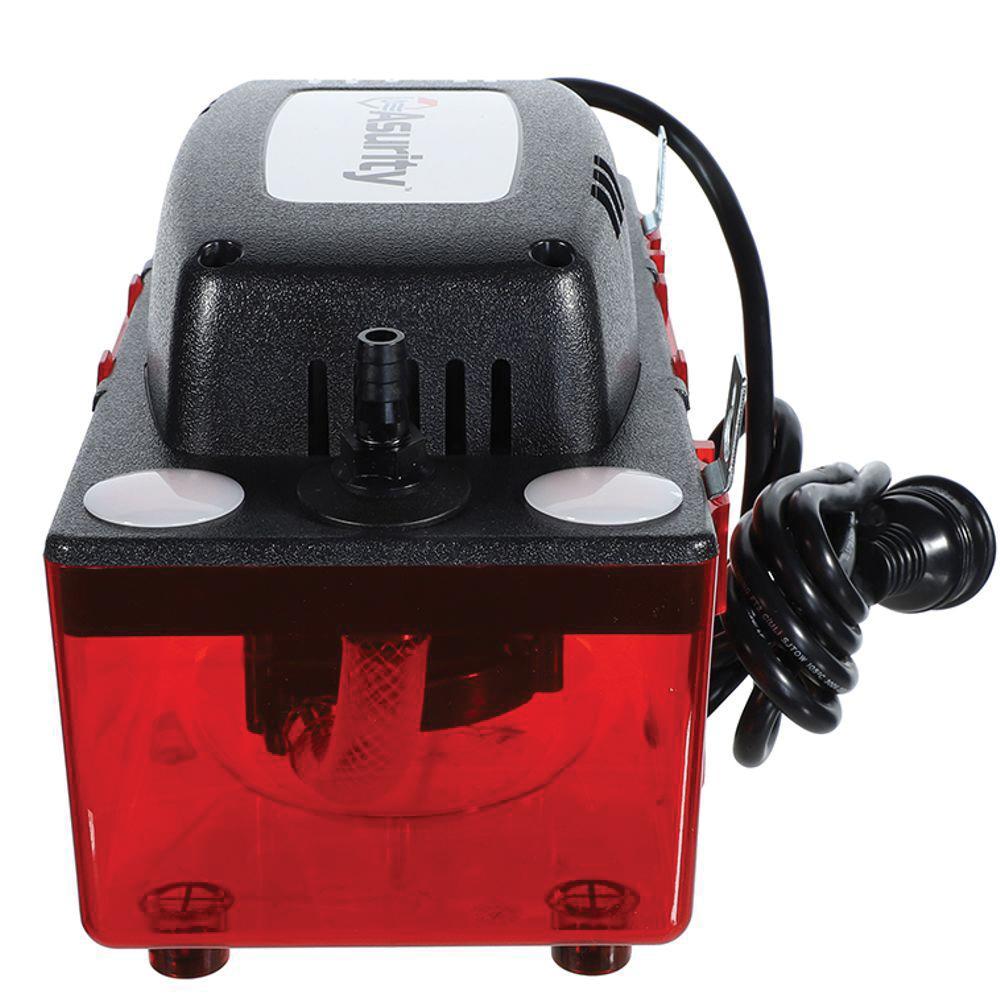 Asurity™ ULTRACP Series ULTRACP-22-230 Condensate Pump, 230 V, 1 A, 1/30 hp, 132 gph, Red Translucent