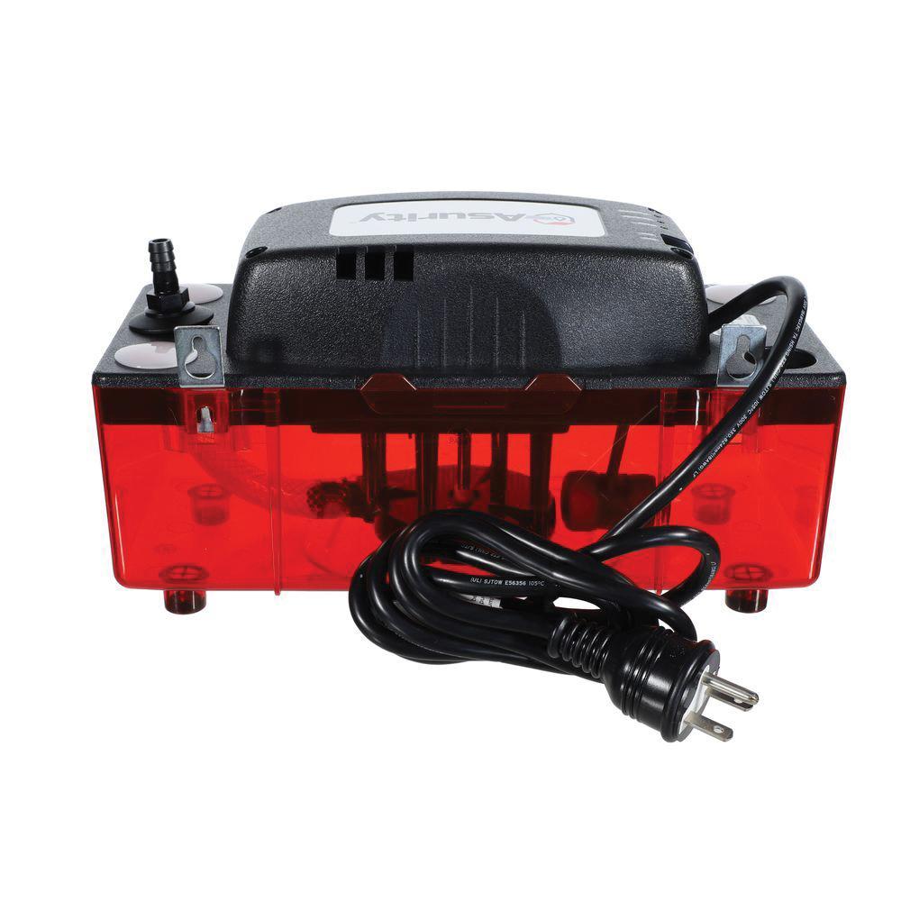 Asurity™ ULTRACP Series ULTRACP-22-230 Condensate Pump, 230 V, 1 A, 1/30 hp, 132 gph, Red Translucent