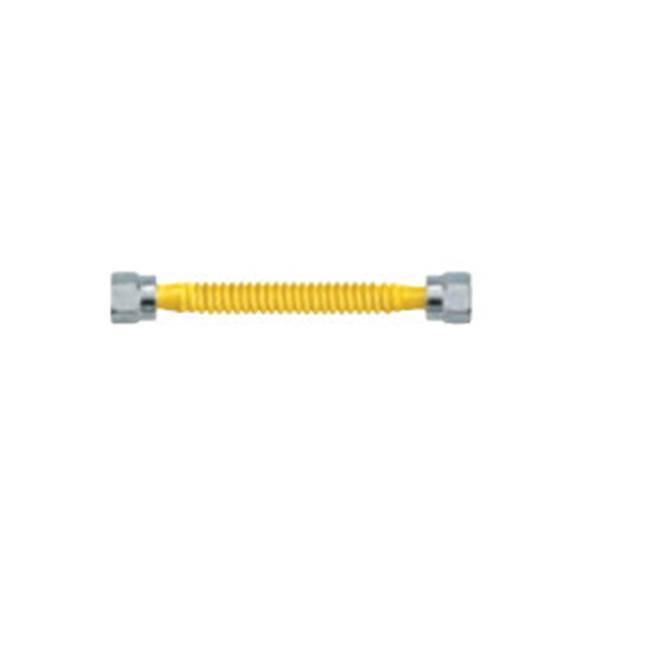 BrassCraft&reg; CSSTNN Stainless Steel Gas Connector, 9/16-24 Nut x 9/16-24 Nut x 46 inch Length, Polymer Blend Coated