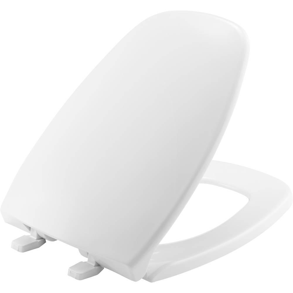 Bemis® 1240205 000 Closed Front Toilet Seat With Cover, Yes, Elongated, Plastic, White, Residential