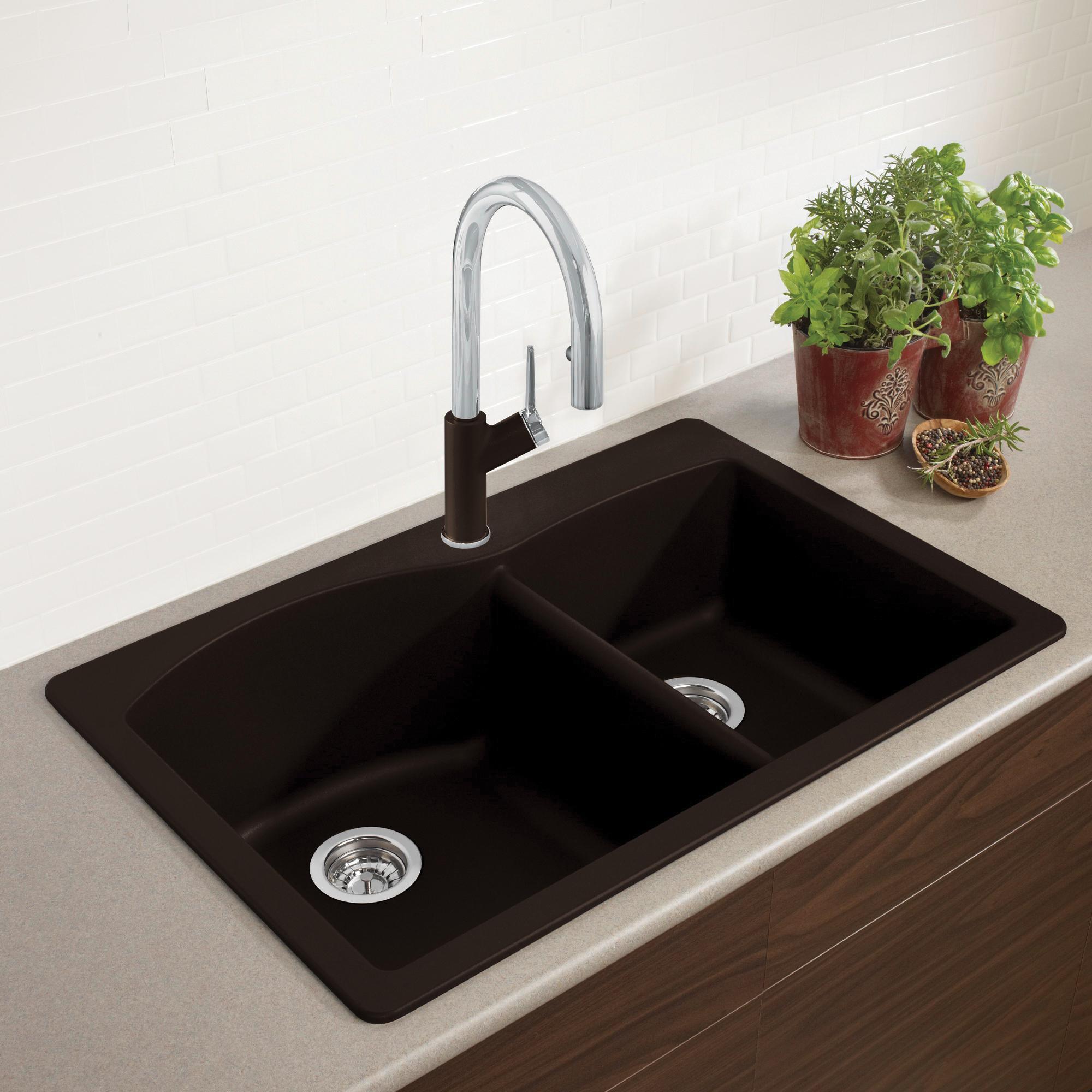 BLANCO Diamond 440213 Kitchen Sink, Rectangular, 5 -Hole, SILGRANIT® Granite Composite, Cafe, Import
