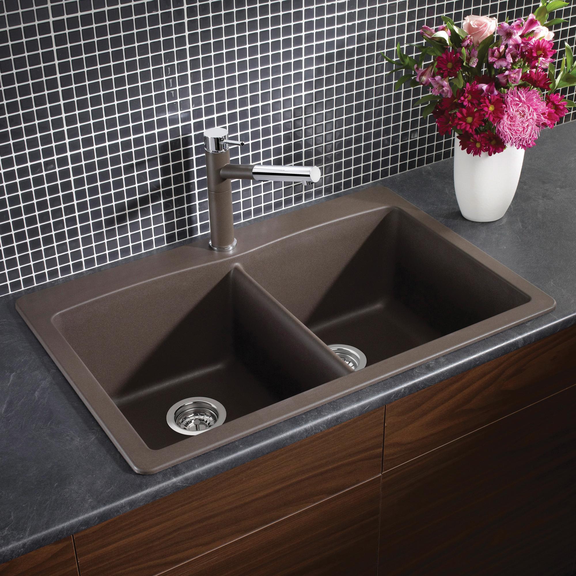 BLANCO Diamond 440218 Kitchen Sink, Rectangular, 5 -Hole, SILGRANIT® Granite Composite, Cafe, Import
