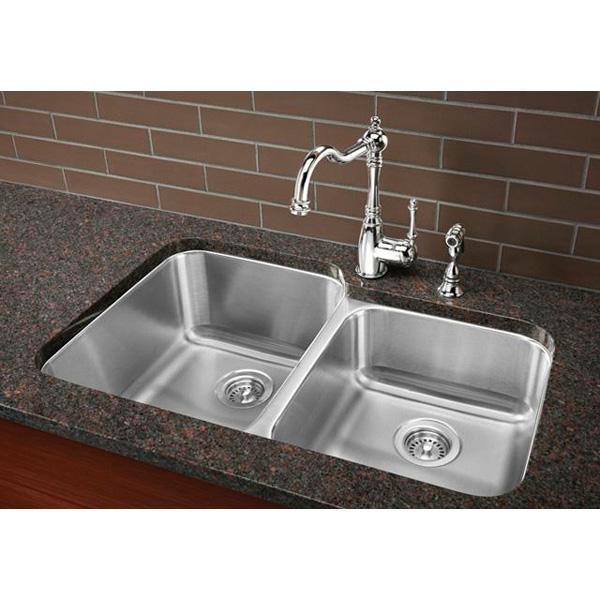 BLANCO STELLAR 441023 Kitchen Sink, Rectangular, 304 Stainless Steel, Refined Brushed, Import thumbnail 2