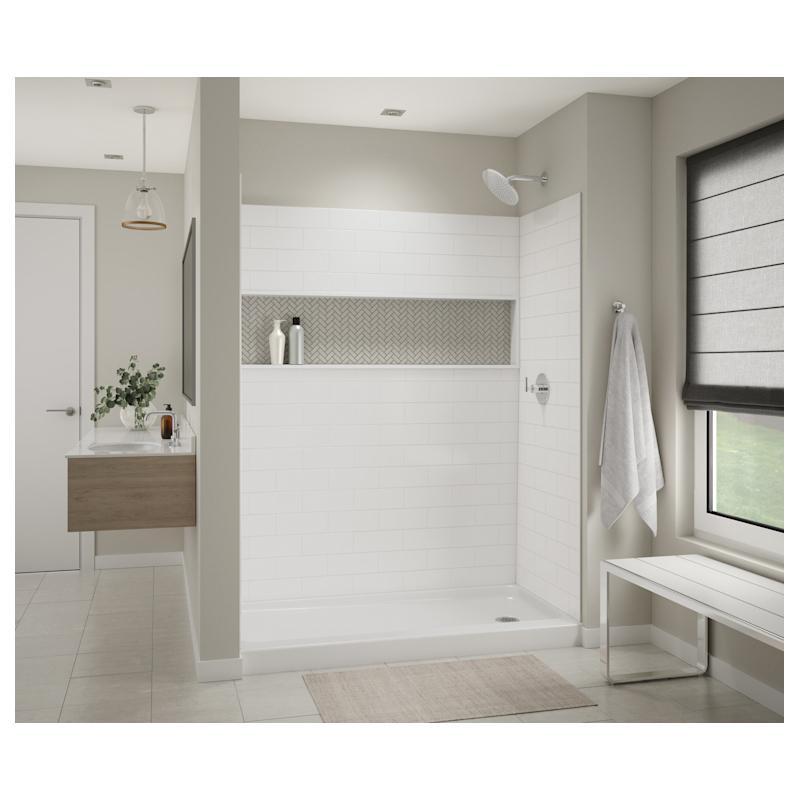 BOOTZ® ShowerCast 010-1100-00 Shower Base With Right-Hand Drain, Enameled, Right Drain Location, 60 in L, 32 in W