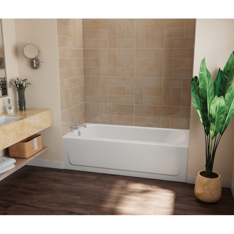 BOOTZ® MauiCast 011-3445-00 Bathtub, Rectangular, 60 in L, 30 in W, Left Drain Location, White thumbnail 2