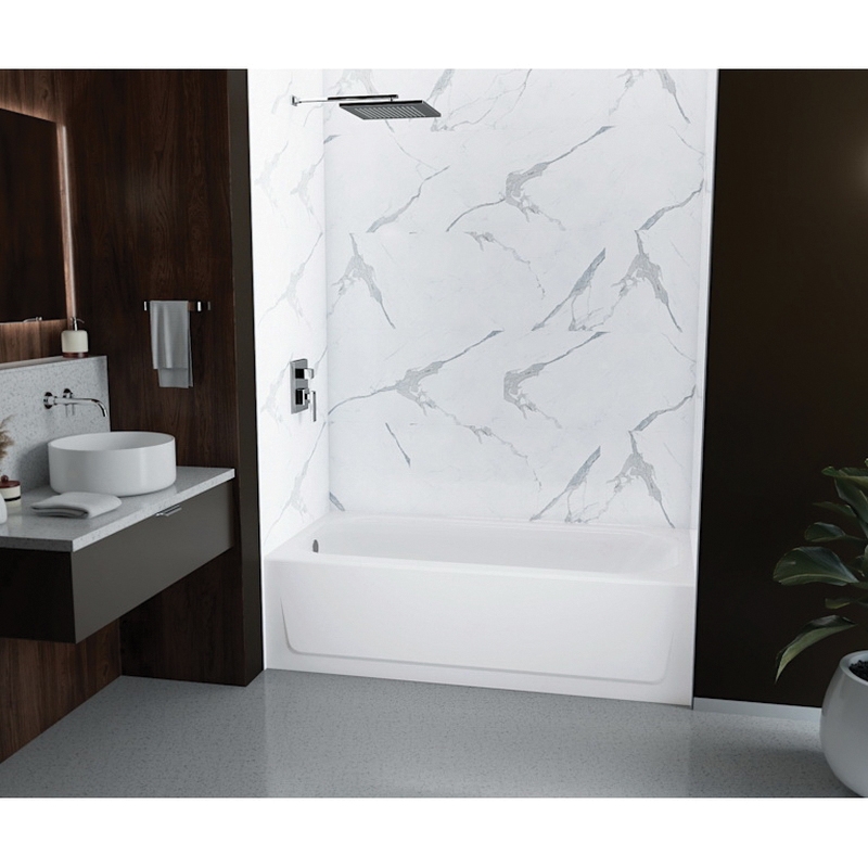 BOOTZ® MauiCast 011-3445-00 Bathtub, Rectangular, 60 in L, 30 in W, Left Drain Location, White