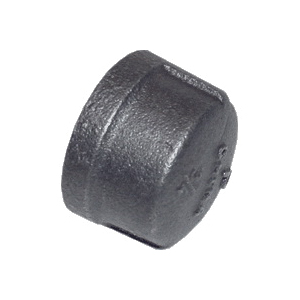 BRAMEC® 17306 Cap, 1/2 in, Malleable Iron, Black