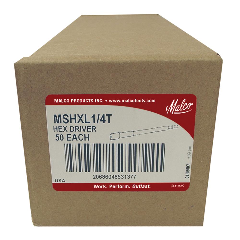 BRASS TRADITIONS MSHXL14 Standard Magnetic Driver, 1/4 in Drive, Hex Drive, 6 in OAL