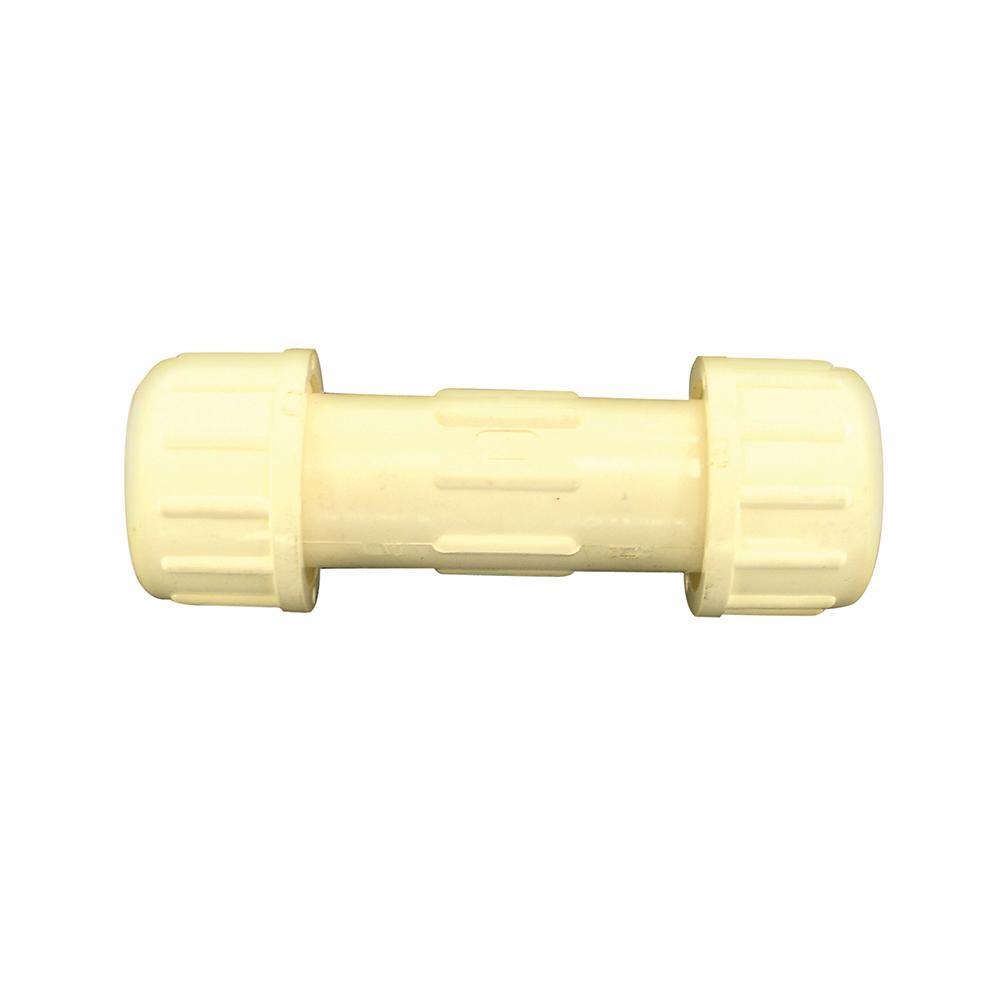BRAXTON HARRIS CCC12 Pipe Coupling, 1/2 in CTS x 1/2 in CTS, CPVC