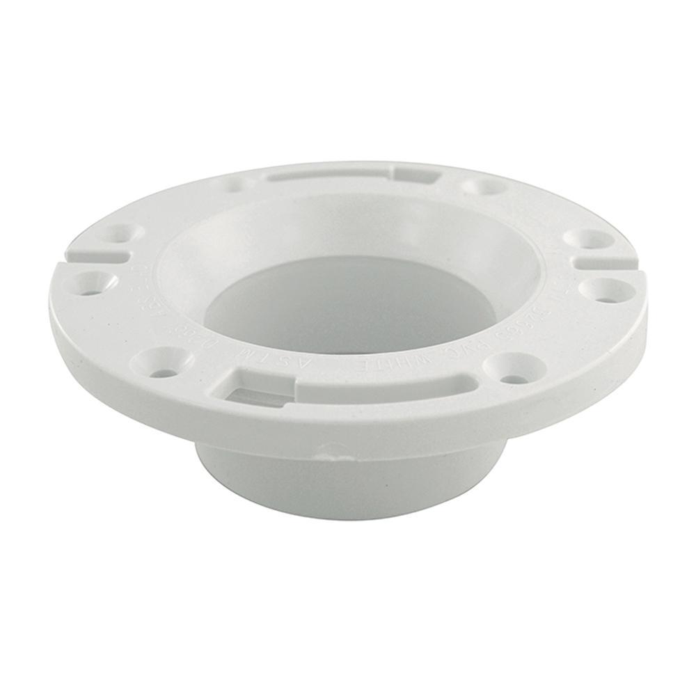 BRAXTON HARRIS CF3-4P Flat Fit Closet Flange Less Knockout, 3 x 4 in Pipe, PVC