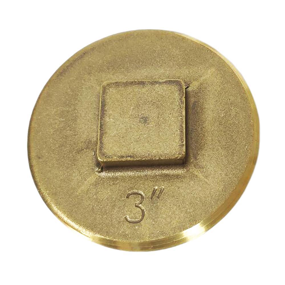 Raised Head Southern Code Cleanout Brass Plugs, 3 inch