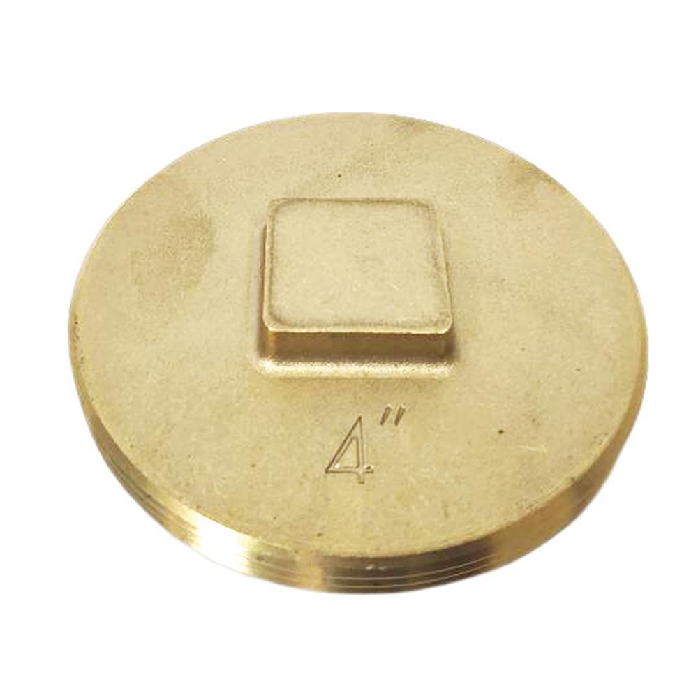 Brass Raised Head Southern Code Clean Out Plug, 4 inch