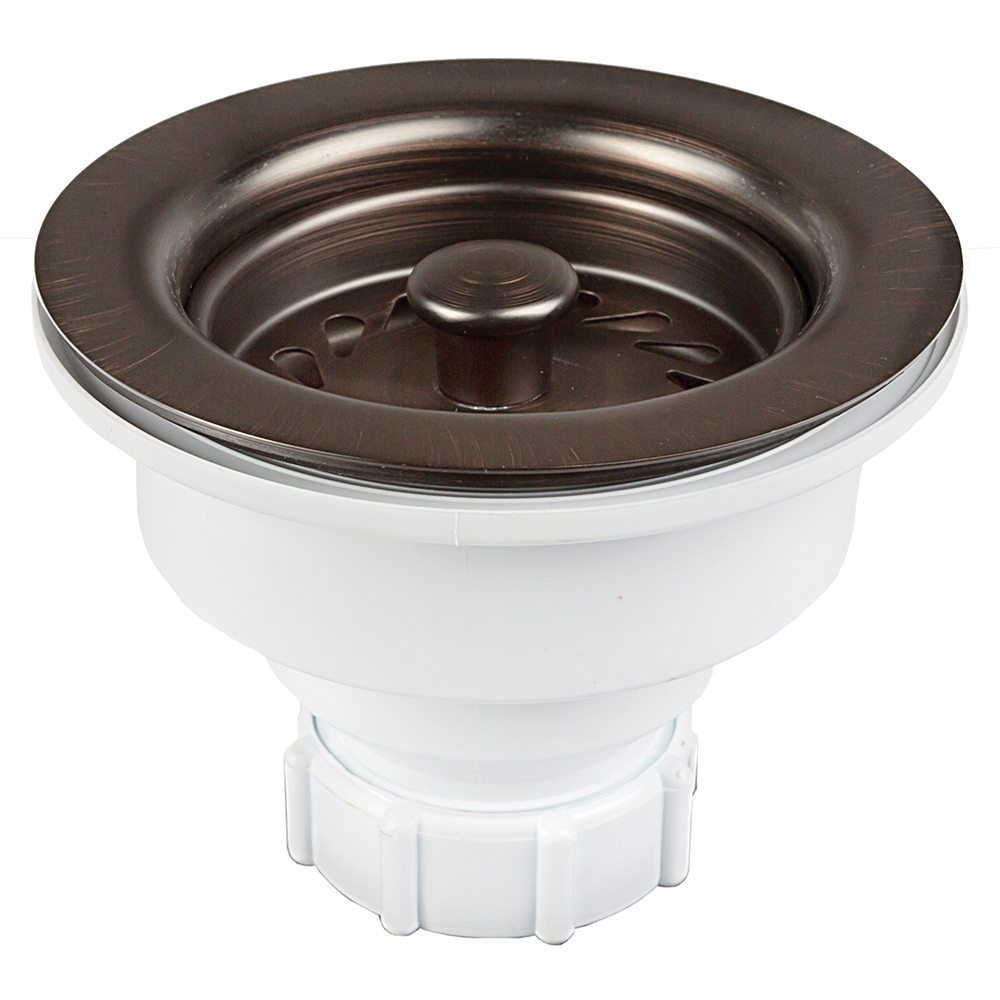 JB Products JBC113 Metal Trim And Plastic Base Clam Shell Two-Piece Kitchen Strainer, 4-1/2 inch O.D., Tuscan Bronze