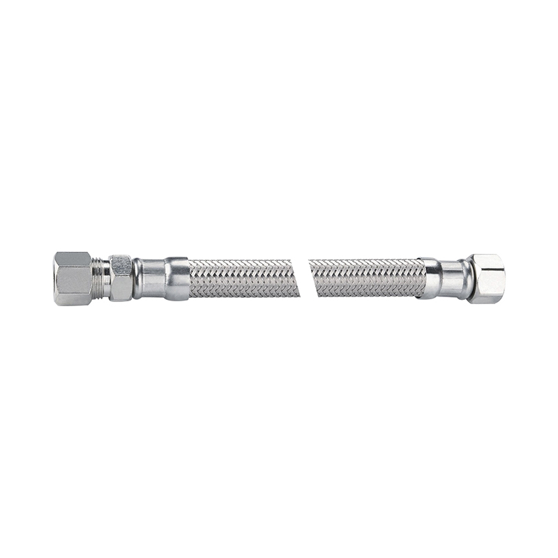 BRAXTON HARRIS FFCS020-LF Braided Faucet Connector, 3/8 x 3/8 in, 20 in L, Stainless Steel