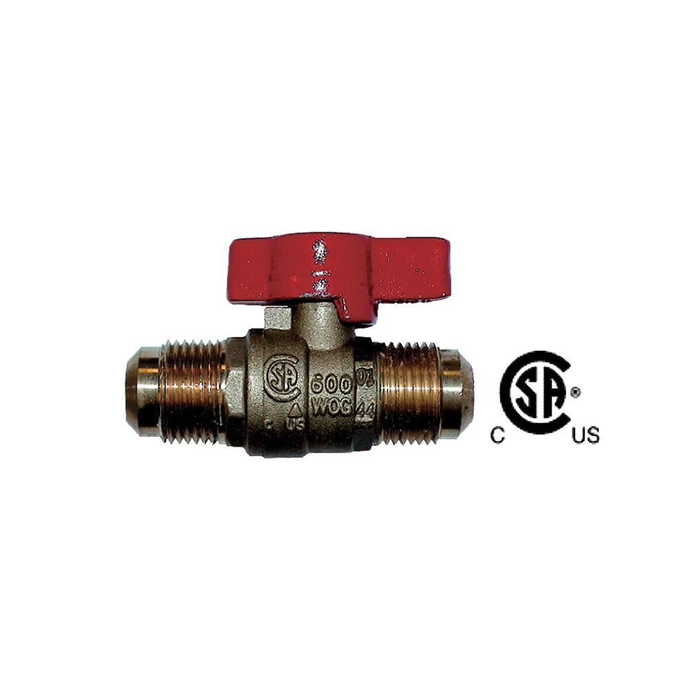 Mueller 116-502 Forged Brass Gas Ball Valve, 3/8 inch Flare x Flare