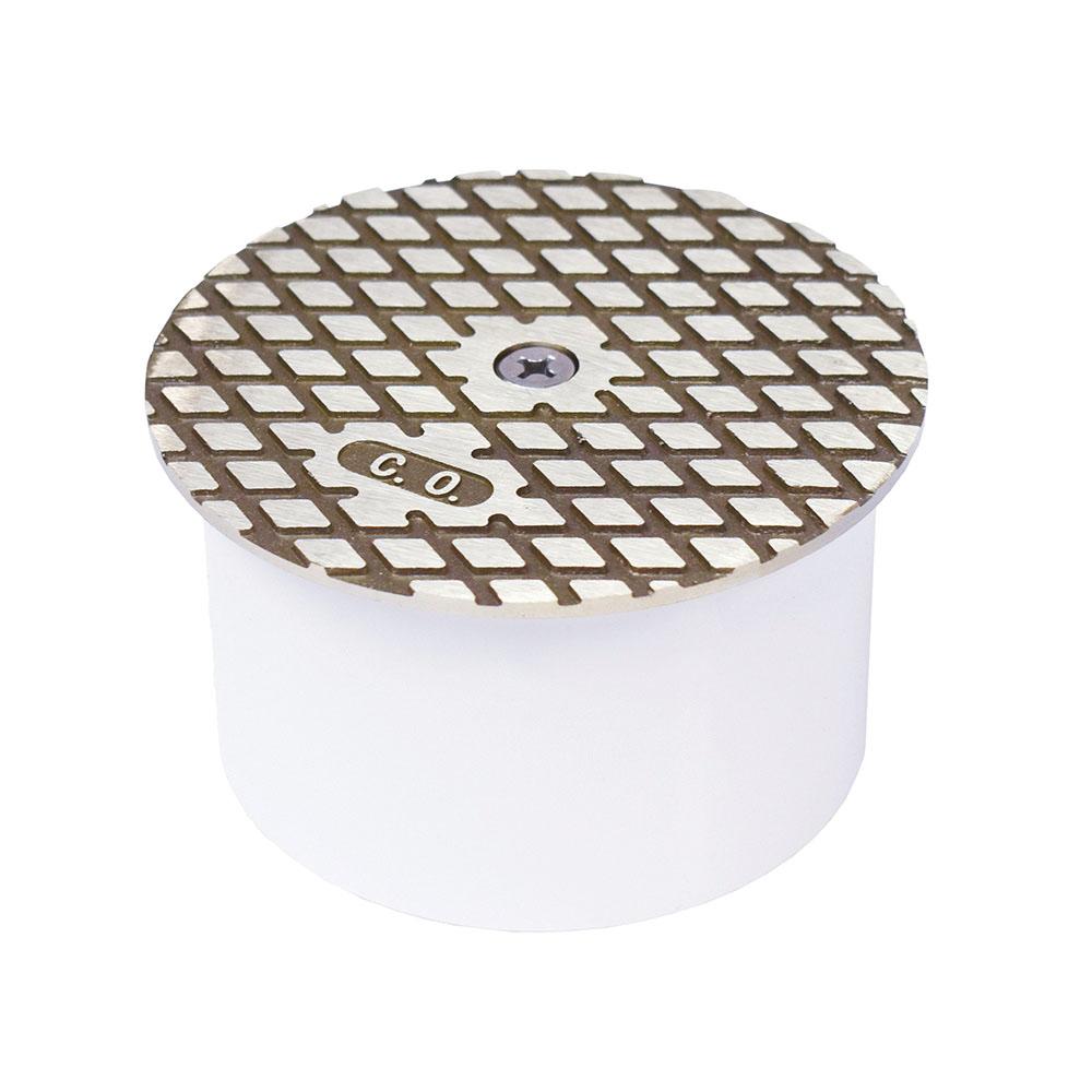 BRAXTON HARRIS IPC4-412NB Inside Pipe Cleanout, Round, Fits Pipe Size: 4 in, 3 in Plug, 4-1/2 in Dia Cover, PVC