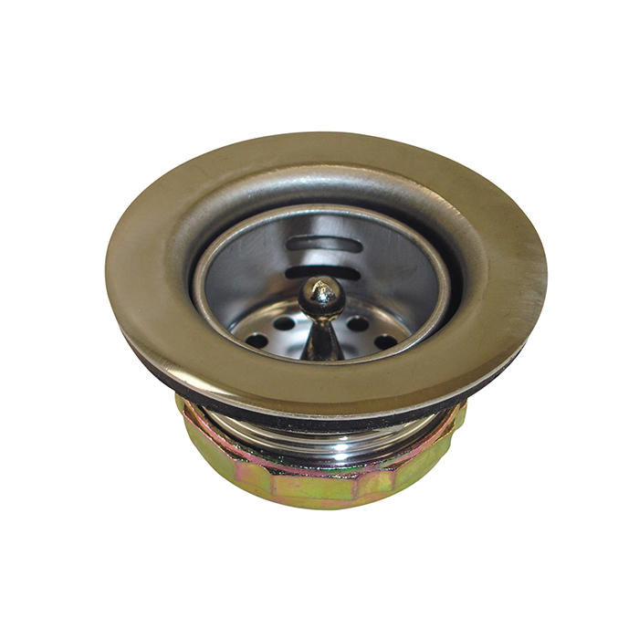 Imported Junior Stainless Steel Basket Strainer, 2-1/2 inch, Chrome