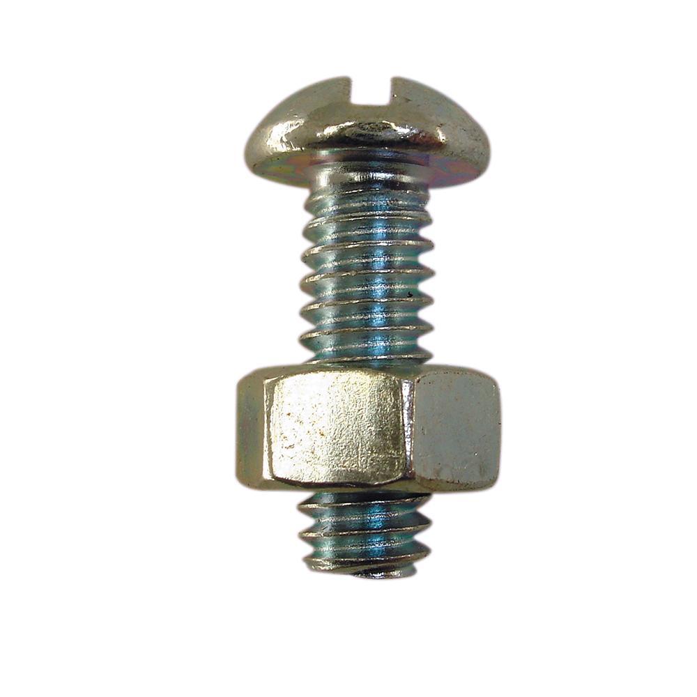 Stove Bolt with Nut, 1/4 inch x 1 inch
