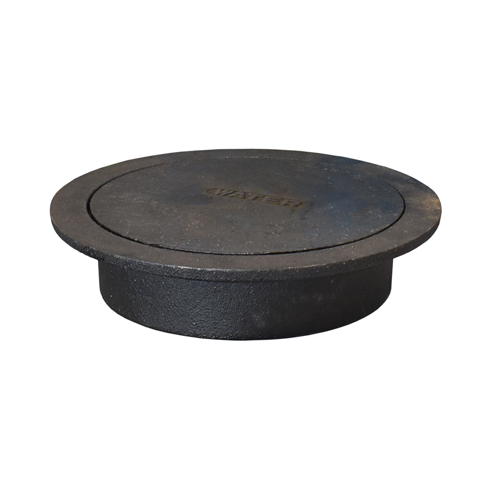 Round Cast Iron Water Box with Lid and Ring, 8 inch