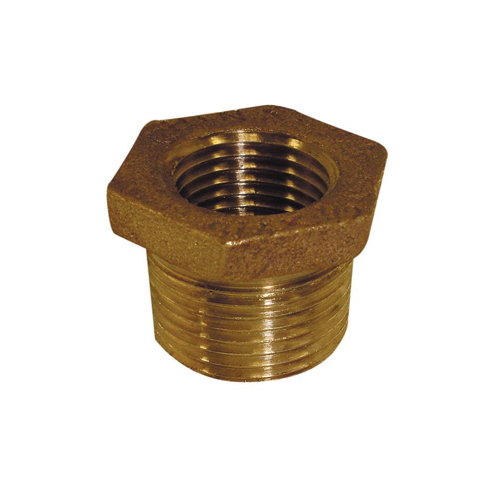 BRAXTON HARRIS TBHB34-12-LF Hex Bushing, 3/4 in MPT x 1/2 in FPT, Bronze