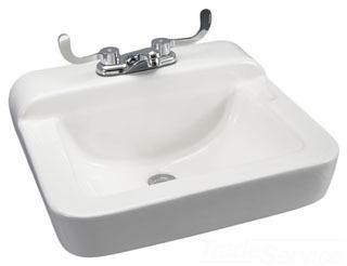 Briggs® 6619 Milton™ 4 inch Center Faucet Wall Mount Commercial Stain-Resistant Vitreous China Rectangular Lavatory Sink, 19 inch L x 17 inch W, White