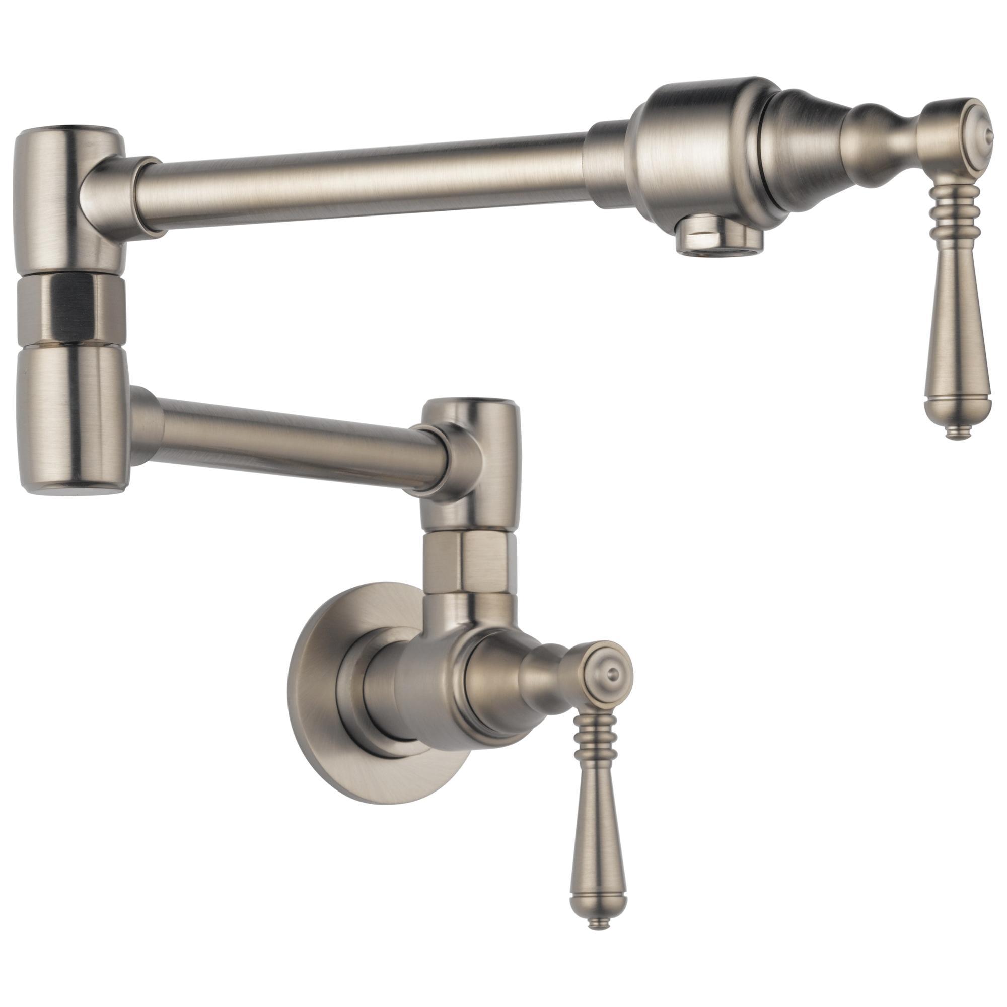 Brizo&reg; 62810LF-SS Traditional&reg; Pot Filler Faucet, 4 gpm, Stainless Steel, 2 Handles, Import
