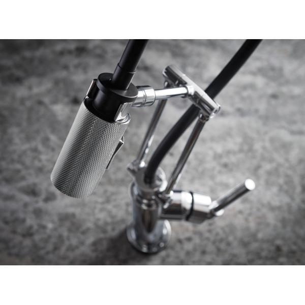 BRIZO® Litze® 64243LF-PC Kitchen Faucet With Knurled Handle, Deck, Polished Chrome thumbnail 2