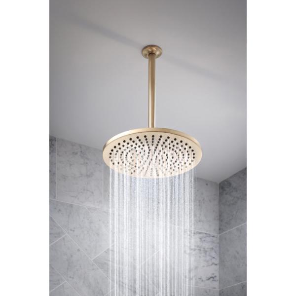 BRIZO® Essential™ 81392-GL-2.5 Raincan Showerhead, 2.5 gpm, 1 -Spray, Ceiling Mounting, 12 in Head, Luxe Gold thumbnail 4