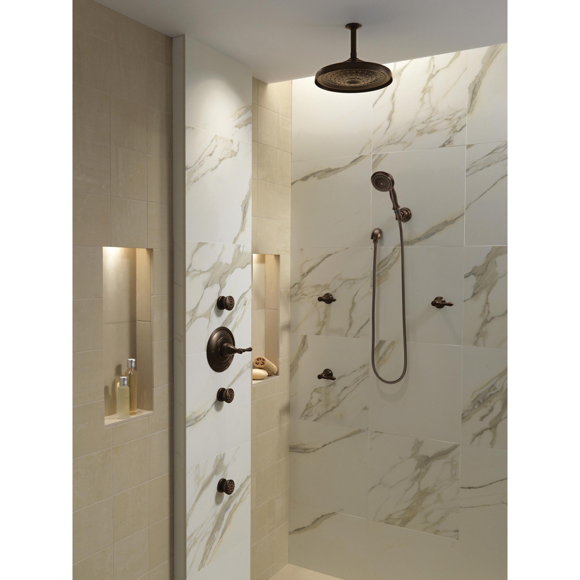 BRIZO® Baliza® 85810-RB Handshower, Full, Massage, Aerated Spray, 1.75 gpm, 60 to 82 in L Hose, NPSM, Venetian Bronze thumbnail 2
