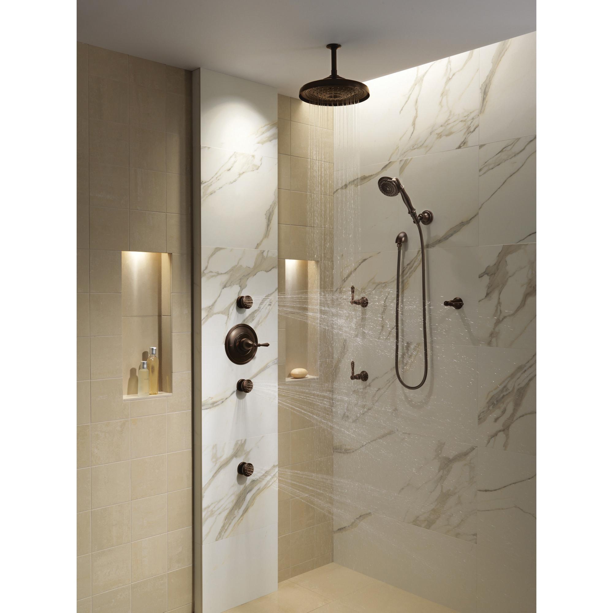 BRIZO® Baliza® 85810-RB Handshower, Full, Massage, Aerated Spray, 1.75 gpm, 60 to 82 in L Hose, NPSM, Venetian Bronze thumbnail 4