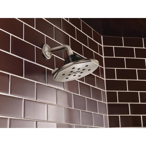 BRIZO® Rook® 87461-NKBL Raincan Showerhead, 1.75 gpm, 4 -Spray, Wall Mounting, 8 in Head, Luxe Nickel/Matte Black thumbnail 2