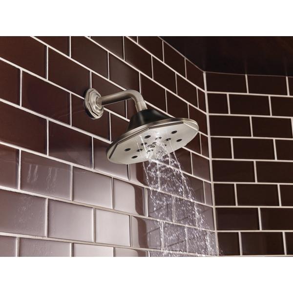 BRIZO® Rook® 87461-NKBL Raincan Showerhead, 1.75 gpm, 4 -Spray, Wall Mounting, 8 in Head, Luxe Nickel/Matte Black thumbnail 3