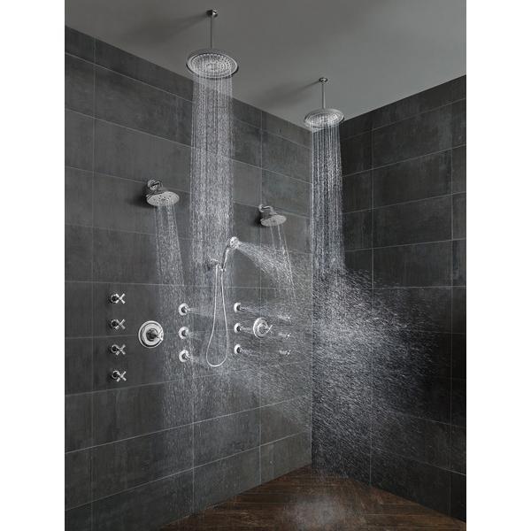 BRIZO® Rook® 87461-PC Raincan Showerhead, 1.75 gpm, 4 -Spray, Wall Mounting, 8 in Head, Chrome thumbnail 4