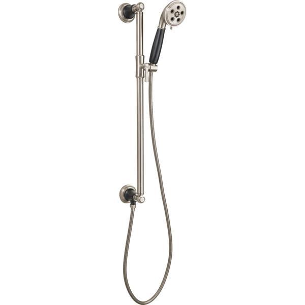 BRIZO® Rook® 88761-NKBL Handshower, 3 in Spray Face, H2OKinetic®, Massage, Pause Spray, 1.75 gpm, 60 to 82 in L Hose thumbnail 3