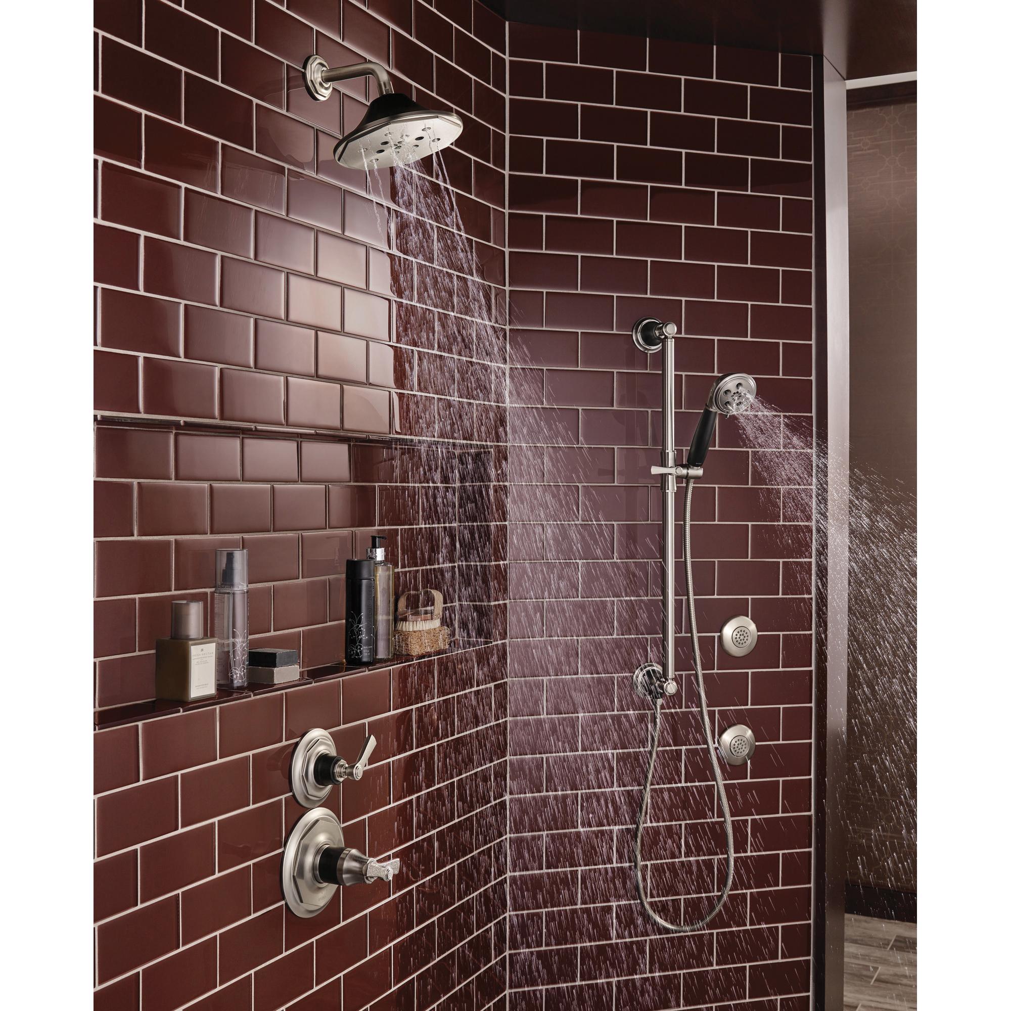 BRIZO® Rook® 88761-NKBL Handshower, 3 in Spray Face, H2OKinetic®, Massage, Pause Spray, 1.75 gpm, 60 to 82 in L Hose thumbnail 2