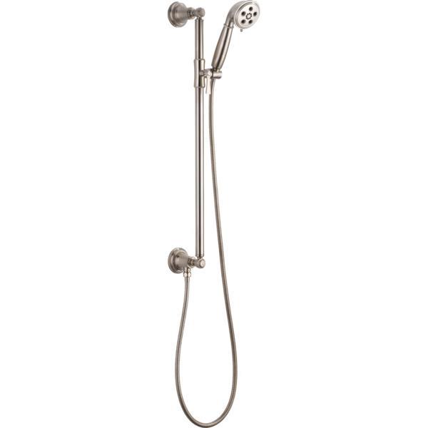 BRIZO® Rook® 88761-NK Handshower, 3 in Spray Face, H2OKinetic®, Massage, Pause Spray, 1.75 gpm, 60 to 82 in L Hose