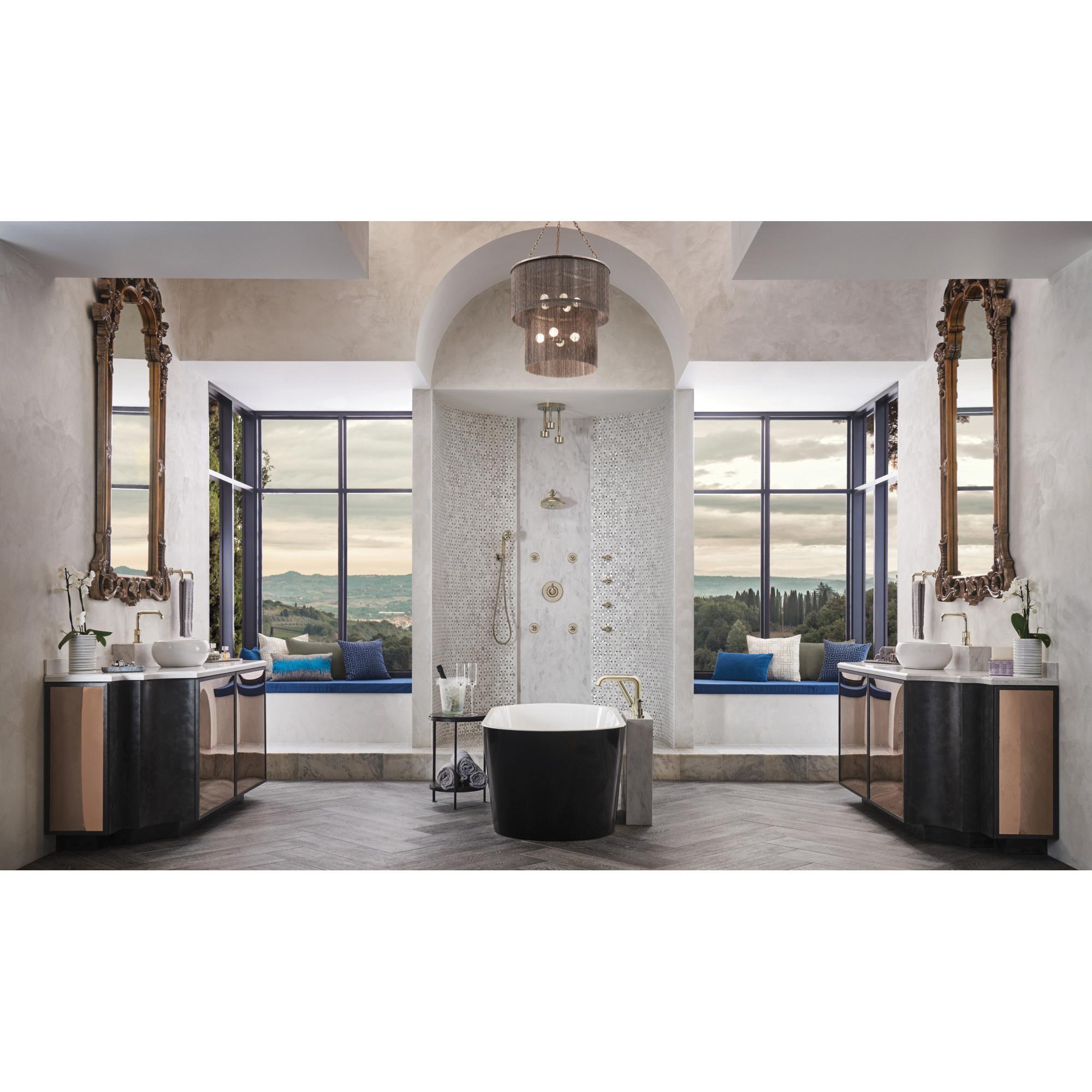 BRIZO® Litze® 88835-PN Handshower, 3.2 in Spray Face, H2OKinetic® Rinsing, Massage, Pause Spray, 1.75 gpm, NPSM