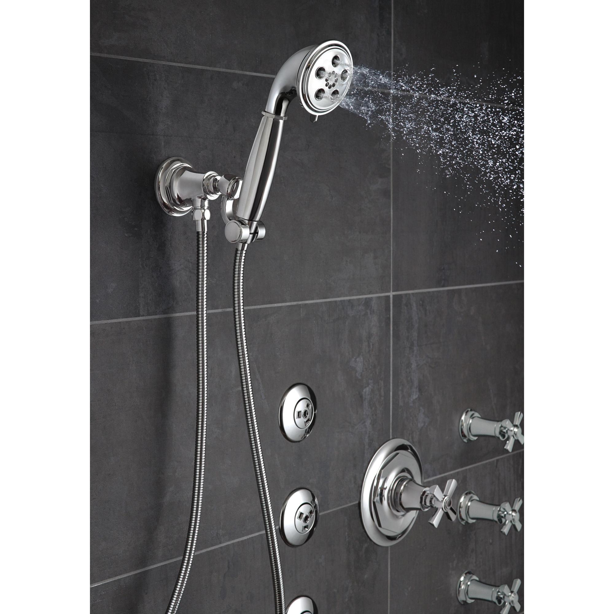 BRIZO® Rook® 88861-PC Handshower, H2OKinetic®, Massage, Pause Spray, 1.75 gpm, 60 to 82 in L Hose, NPSM, Chrome thumbnail 4