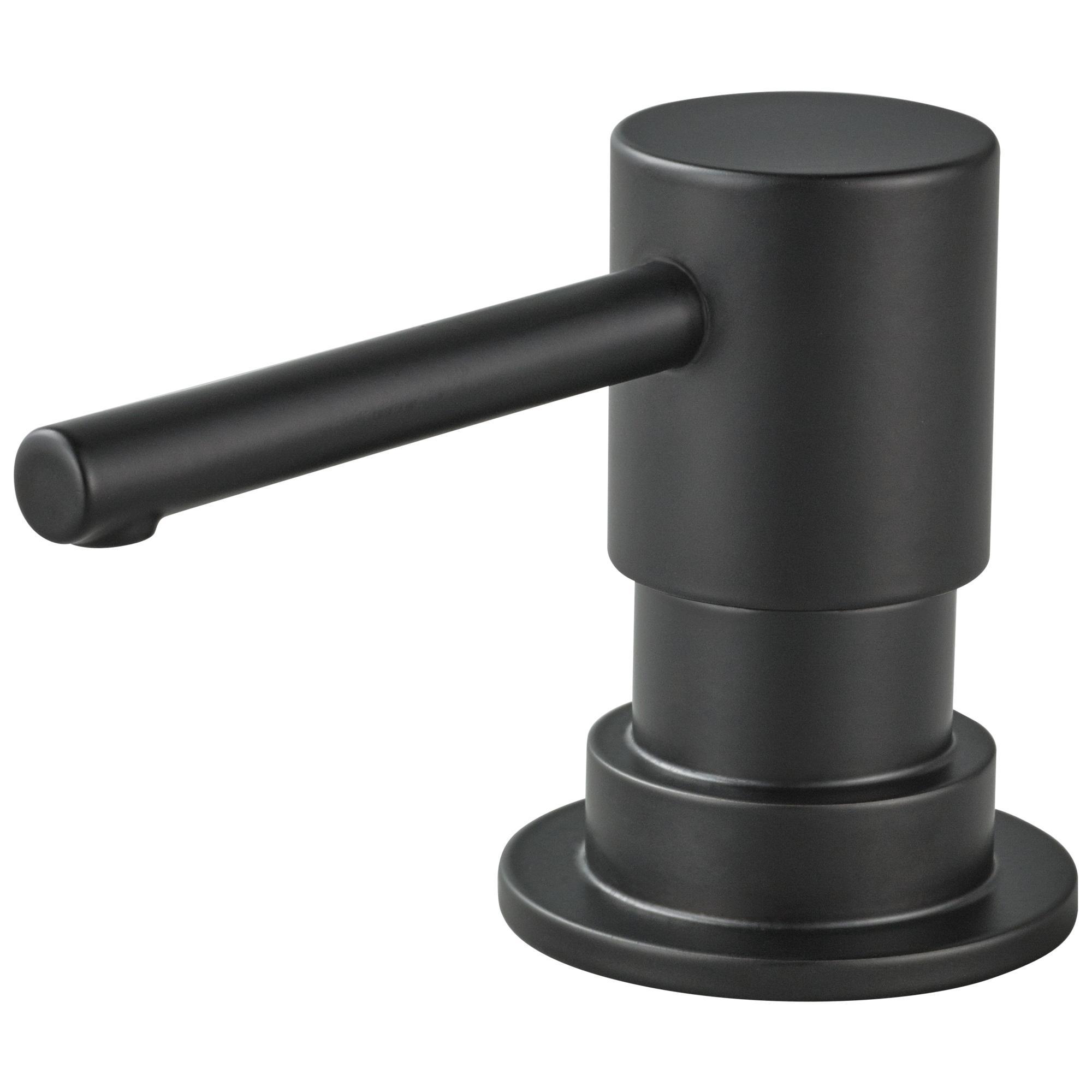 BRIZO® Solna® RP79275BL Soap/Lotion Dispenser, 13 oz Capacity, 8.85 in OAL, Deck Mounting, Brass, Matte Black, Import thumbnail 4