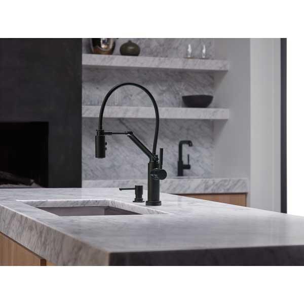 BRIZO® Solna® RP79275BL Soap/Lotion Dispenser, 13 oz Capacity, 8.85 in OAL, Deck Mounting, Brass, Matte Black, Import thumbnail 3