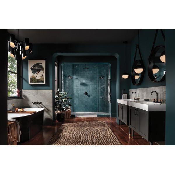 BRIZO® Essential™, Litze® RP81434BL Linear Round Jointed Shower Arm, 1/2 in, NPT, Brass, Matte Black thumbnail 3