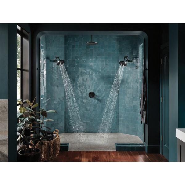 BRIZO® Essential™, Litze® RP81434BL Linear Round Jointed Shower Arm, 1/2 in, NPT, Brass, Matte Black thumbnail 2