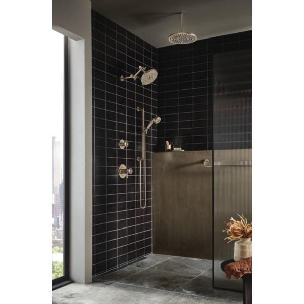 BRIZO® Essential™, Litze® RP81434PN Linear Round Jointed Shower Arm, 1/2 in, NPT, Brass, Polished Nickel