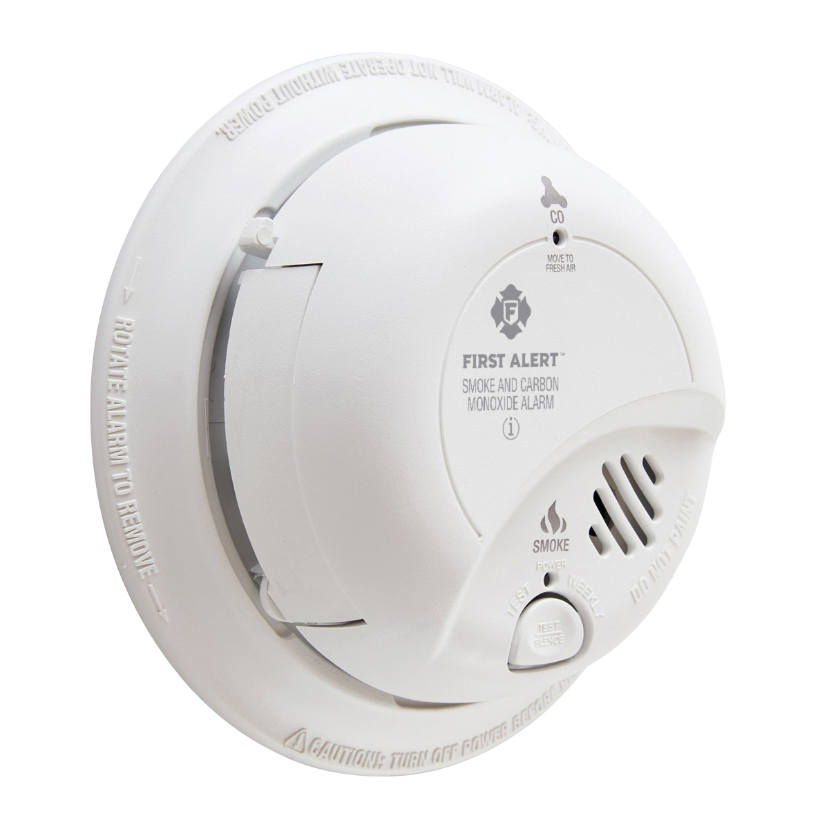 BRK® SCO2B Smoke/CO Combo Alarm, Electrochemical, Ionization Sensor, LED Visual Indicator, 85 dBA, White