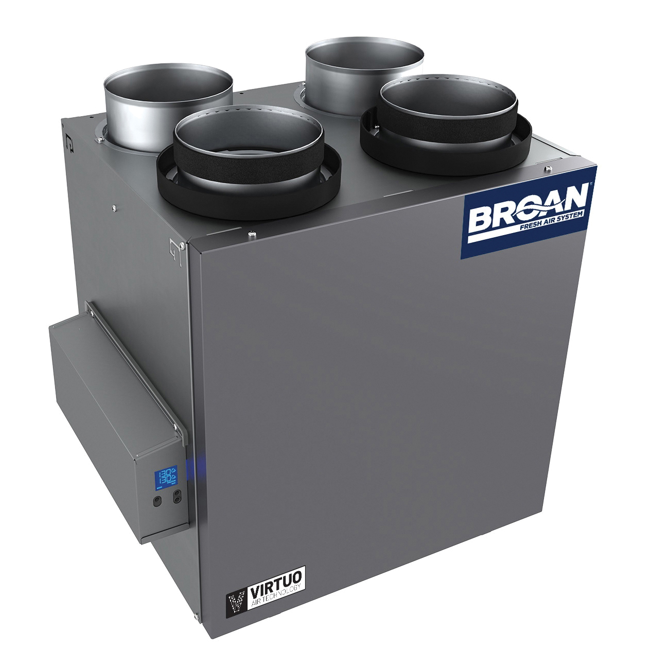 BROAN® AI Series B150E75NT Energy Recovery Ventilator, 65 cfm Air Flow, 120 V, 163 W, 2.5 A, Aluminum/Polypropylene
