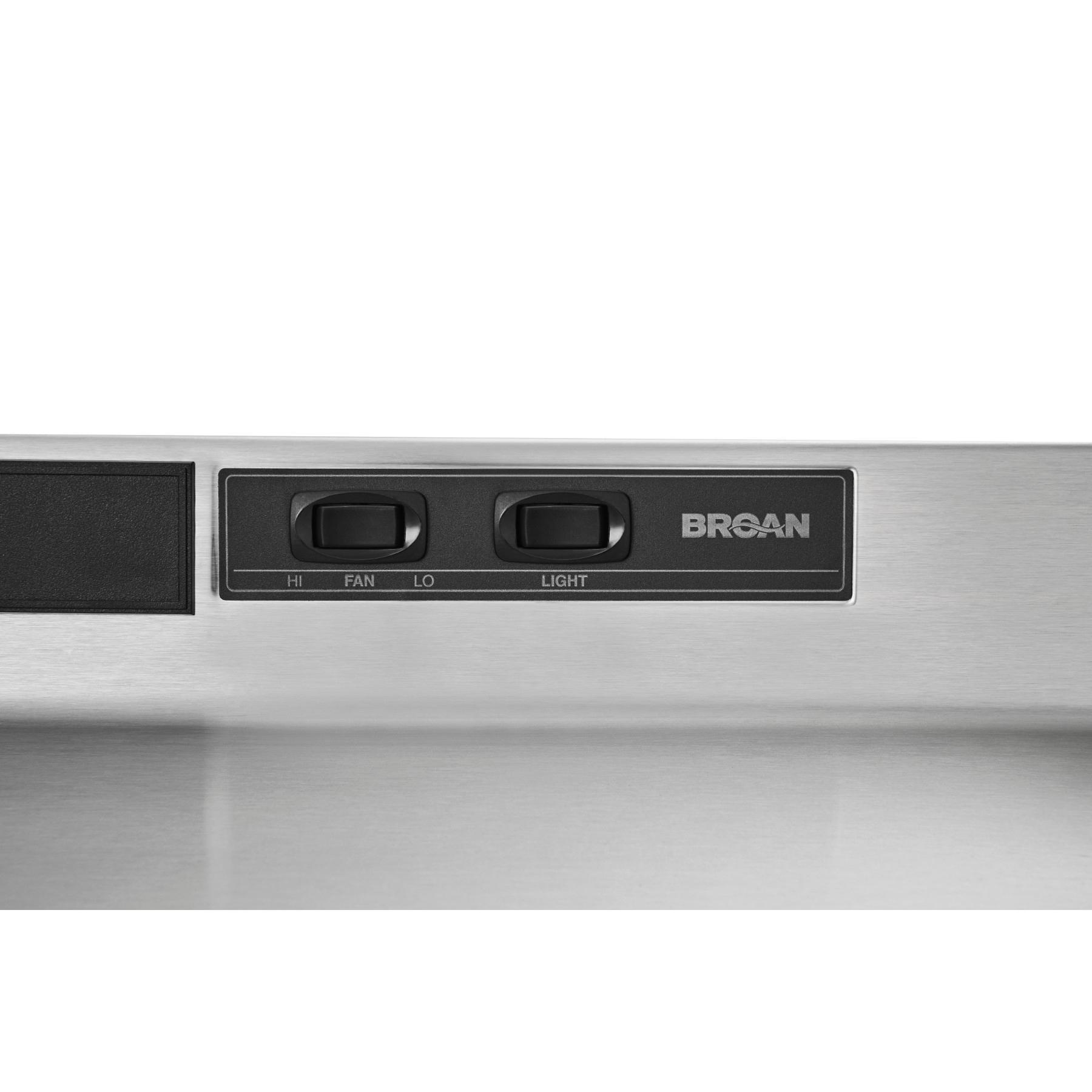 Broan-NuTone® F40000 Series F402404 Under Cabinet Range Hood, 24 in L, 17-1/2 in D, Stainless Steel, 75 W, 120 V